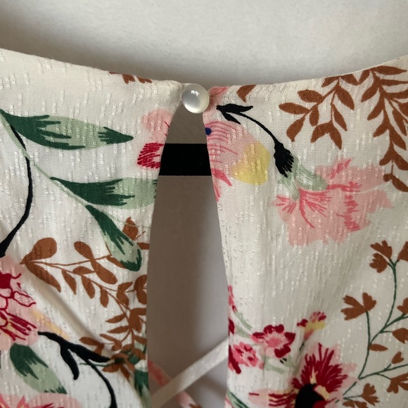 GB Floral V-Neck Romper Maxi Dress L - Picture 6 of 15